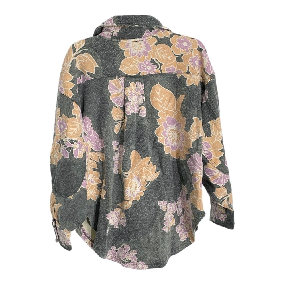 NEW Free People Ruby Jacket Oversized Shirt Shacket Charcoal Combo - Large - Picture 7 of 10